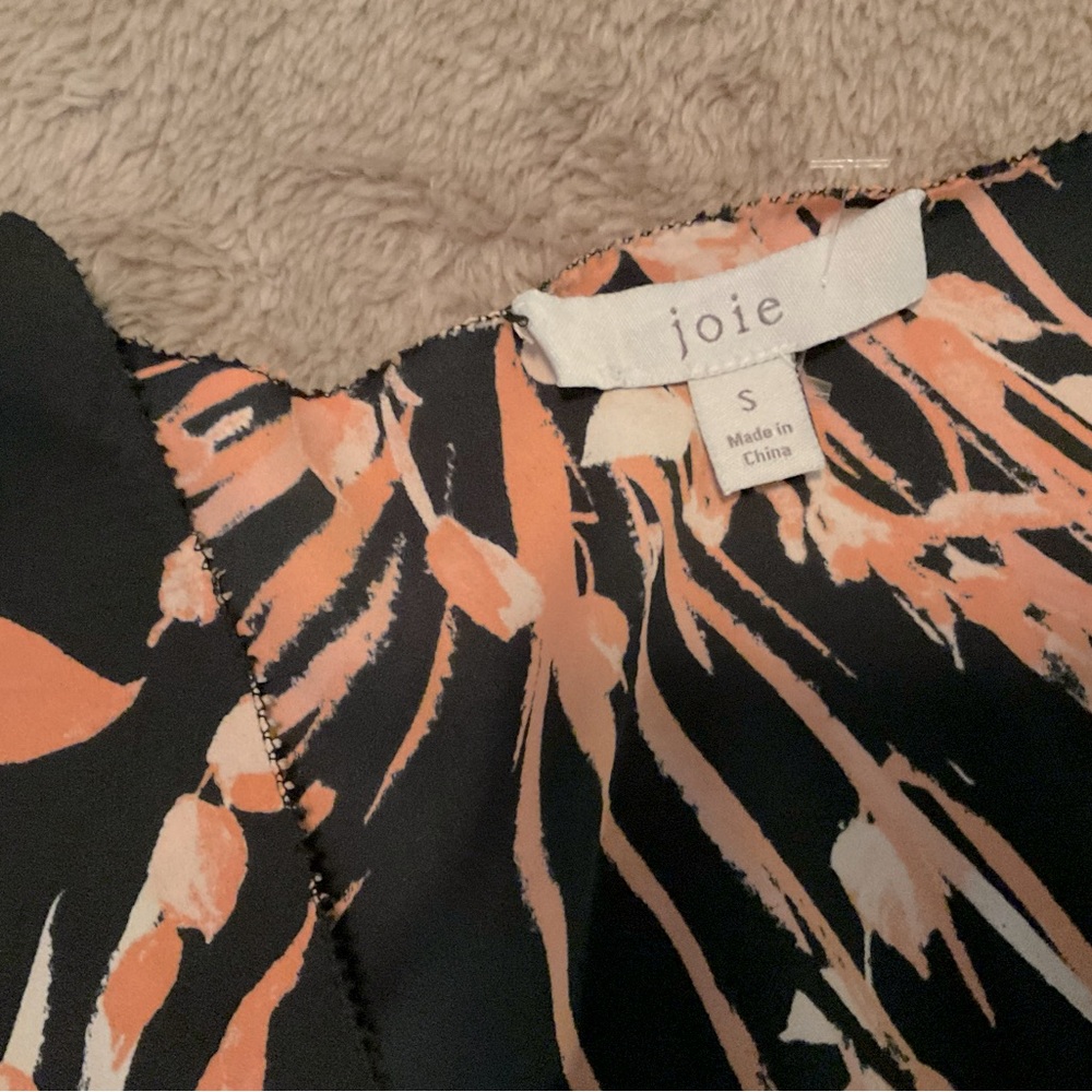 Joie blouse, flower print with navy background. Wrap top